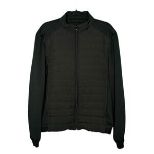 Zara man black quilted front zipper jacket size Large